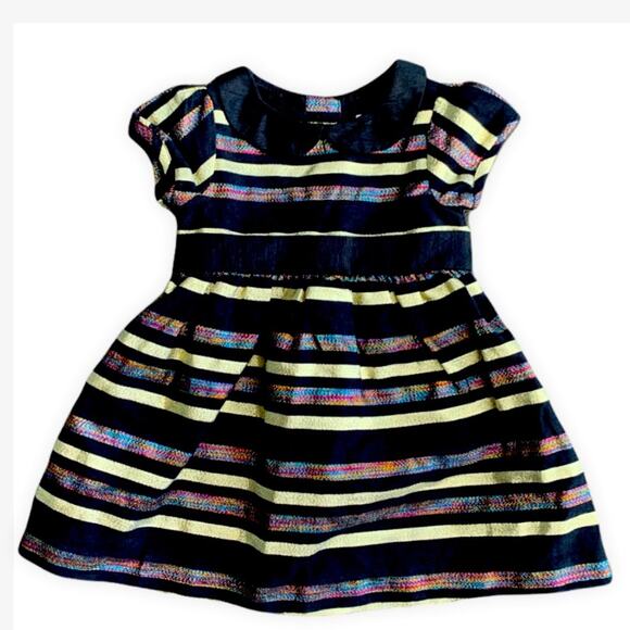 Gymboree Black Gold Glitter Dress Size 0-3 Months - Picture 1 of 6